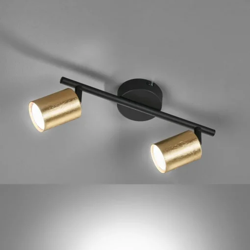 FISCHER & HONSEL Spot plafond LED Vano feuille d’or, 2 lampes| Spots Et Projecteurs Led|Spots