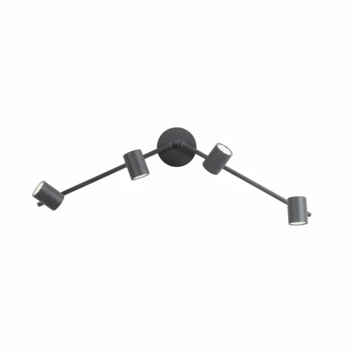 JUST LIGHT. Spot plafond Tarik GU10 LED à 4 lampes anthracite| Spots Et Projecteurs Led|Spots