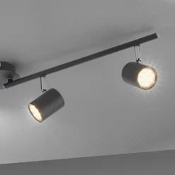 JUST LIGHT. Spot plafond Tarik GU10 LED à 4 lampes anthracite| Spots Et Projecteurs Led|Spots