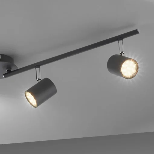 JUST LIGHT. Spot plafond Tarik GU10 LED à 4 lampes anthracite| Spots Et Projecteurs Led|Spots