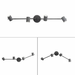 JUST LIGHT. Spot plafond Tarik GU10 LED à 4 lampes anthracite| Spots Et Projecteurs Led|Spots