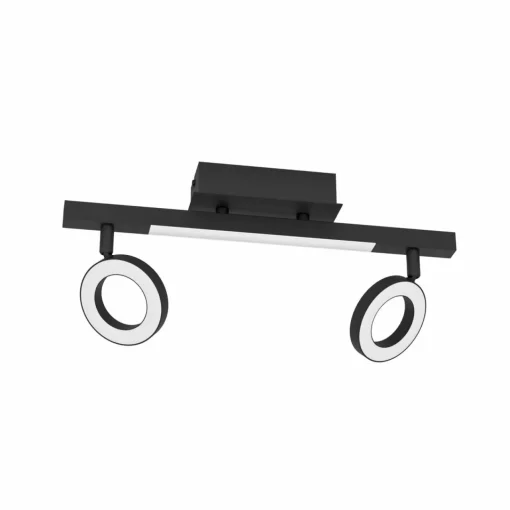 EGLO Spot pour plafond LED Cardillio 2 noir avec deux anneaux| Spots Et Projecteurs Led|Spots