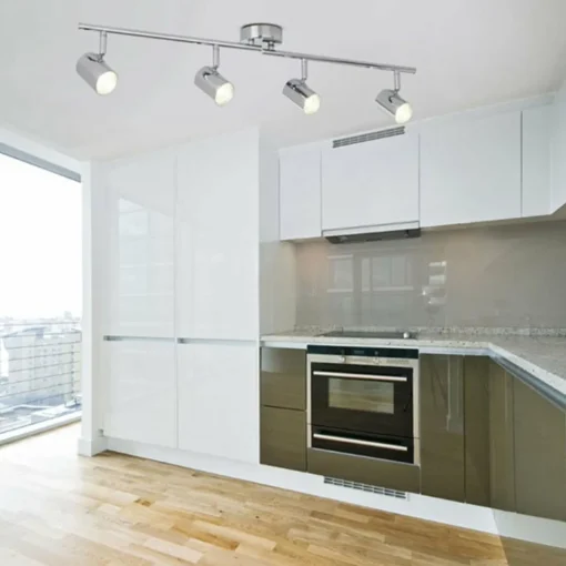 Searchlight Spot pour plafond LED Rollo, à 4 lampes, chromé| Spots Et Projecteurs Led|Spots