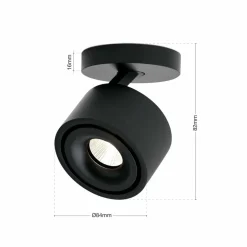 ORION Spot pour plafond LED Specter, noir, Ø 8,4 cm, aluminium| Spots Et Projecteurs Led|Spots