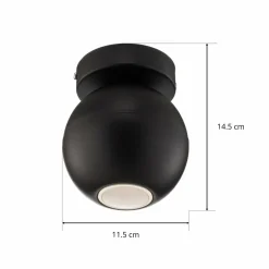 HELAM Spot pour plafond Midnight entièrement noir à 1 lampe fixe| Spots Et Projecteurs Led|Spots