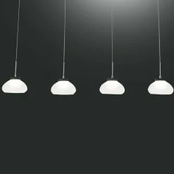 Fabas Luce Suspension Arabella à 4 lampes en ligne, blanche| Suspensions Led|Suspensions