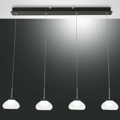 Fabas Luce Suspension Arabella à 4 lampes en ligne, blanche| Suspensions Led|Suspensions