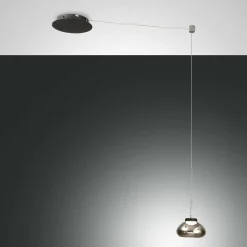 Fabas Luce Suspension Arabella décentrée 1 lampe, gris fumée| Suspensions Led|Suspensions
