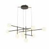 Mantra Iluminación Suspension Cellar, fer, noir, verre, blanc, à 11 lampes| Suspensions Led|Suspensions