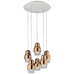 Axo Light Suspension LED à 6 lampes Fedora rose doré| Suspensions Led|Suspensions