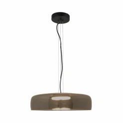 Zambelis Suspension LED 23053, gris fumé, verre, 1 lampe, Ø 42 cm| Suspensions Led|Suspensions