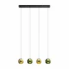 Eco-Light Suspension LED Altaïr doré/vert à 4 lampes verre 3.000 K| Suspensions Led|Suspensions