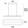 Linea Light Suspension LED Antille verre rectangulaire cuivre| Suspensions Led|Suspensions