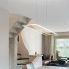 Linea Light Suspension LED Antille verre rectangulaire dorée| Suspensions Led|Suspensions
