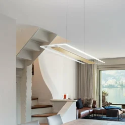 Linea Light Suspension LED Antille verre rectangulaire dorée| Suspensions Led|Suspensions