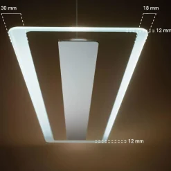 Linea Light Suspension LED Antille verre rectangulaire blanche| Suspensions Led|Suspensions