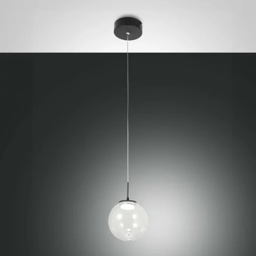 Fabas Luce Suspension LED Ariel, à 1 lampe, Ø 15cm, verre, variateur d'intensité, CCT| Suspensions Led|Suspensions