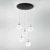 Fabas Luce Suspension LED Ariel, 5 lampes, ronde, gradateur, CCT| Suspensions Led|Suspensions