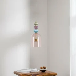 Eko-Light Suspension LED Arte, abat-jour en verre, rose, Ø 16 cm, 12 W| Suspensions Led|Suspensions