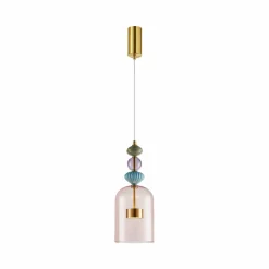 Eko-Light Suspension LED Arte, abat-jour en verre, rose, Ø 16 cm, 12 W| Suspensions Led|Suspensions