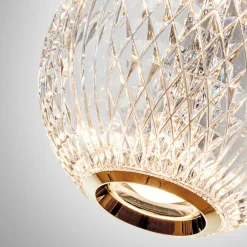 Schuller Valencia Suspension LED Austral doré/clair, 5 lampes longue| Suspensions Led|Suspensions