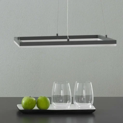 Fabas Luce Suspension LED Bard 42x42 cm, anthracite| Suspensions Led|Suspensions