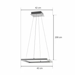 Fabas Luce Suspension LED Bard 42x42 cm, anthracite| Suspensions Led|Suspensions