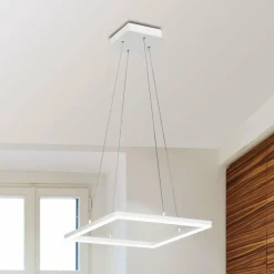 Fabas Luce Suspension LED Bard 42x42 cm en blanc| Suspensions Led|Suspensions