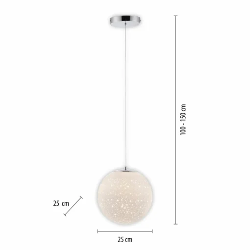 Paul Neuhaus Suspension LED Bolo, verre, ciel étoilé| Suspensions Led|Suspensions