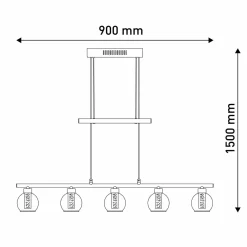 Näve Suspension LED Brass à 5 lampes hauteur réglable| Suspensions Led|Suspensions
