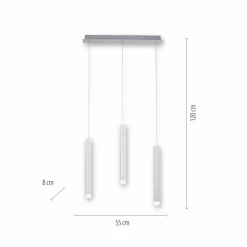 JUST LIGHT. Suspension LED Bruno à trois lampes, aluminium| Suspensions Led|Suspensions