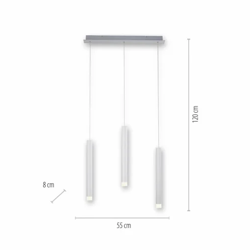 JUST LIGHT. Suspension LED Bruno à trois lampes, aluminium| Suspensions Led|Suspensions