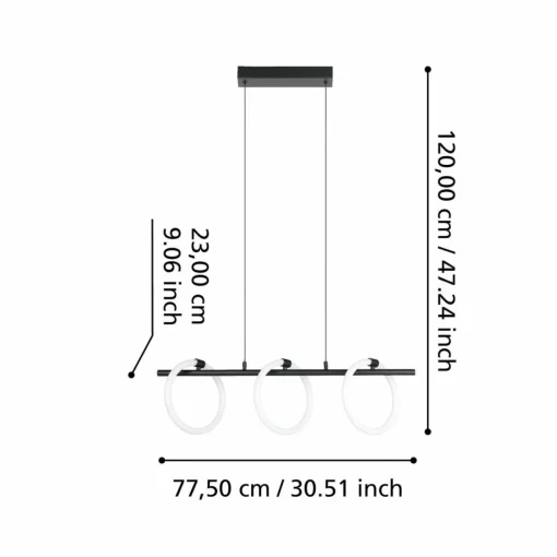 EGLO Suspension LED Caranacoa à 3 lampes| Suspensions Led|Suspensions