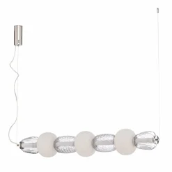 Eko-Light Suspension LED Caro, verre gris-transparent/opale longueur 110 cm| Suspensions Led|Suspensions
