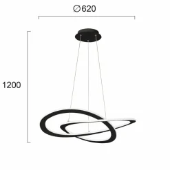 Viokef Suspension LED Charlie, Ø 62 cm, noire| Suspensions Led|Suspensions