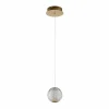 Lucide Suspension LED Cintra, Ø 14 cm, transparent/doré, acrylique| Suspensions Led|Suspensions