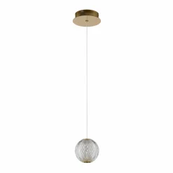 Lucide Suspension LED Cintra, Ø 14 cm, transparent/doré, acrylique| Suspensions Led|Suspensions