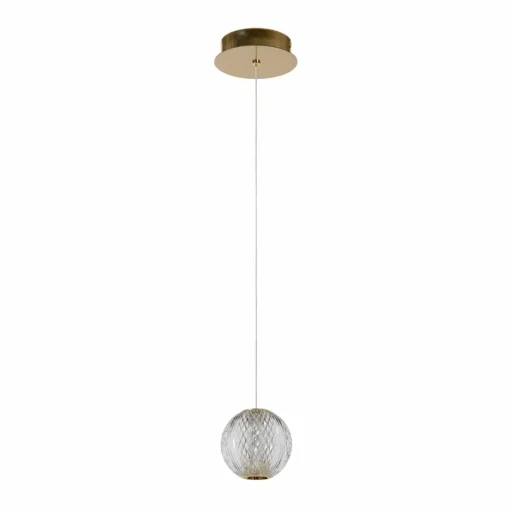 Lucide Suspension LED Cintra, Ø 14 cm, transparent/doré, acrylique| Suspensions Led|Suspensions