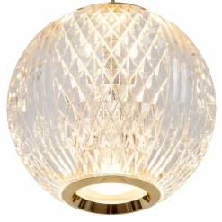 Lucide Suspension LED Cintra, Ø 14 cm, transparent/doré, acrylique| Suspensions Led|Suspensions