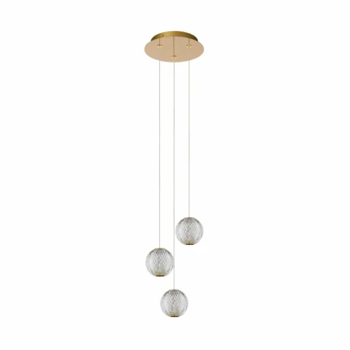 Lucide Suspension LED Cintra, Ø 25 cm, transparent/doré, acrylique| Suspensions Led|Suspensions
