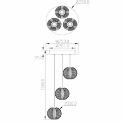 Lucide Suspension LED Cintra, Ø 25 cm, transparent/doré, acrylique| Suspensions Led|Suspensions