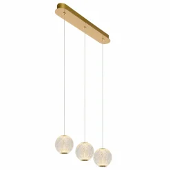 Lucide Suspension LED Cintra, angulaire, transparent/doré, acrylique| Suspensions Led|Suspensions