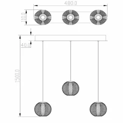 Lucide Suspension LED Cintra, angulaire, transparent/doré, acrylique| Suspensions Led|Suspensions