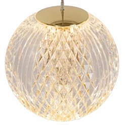 Lucide Suspension LED Cintra, angulaire, transparent/doré, acrylique| Suspensions Led|Suspensions