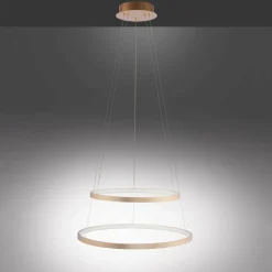 JUST LIGHT. Suspension LED Circle dorée, à 2 lampes| Suspensions Led|Suspensions