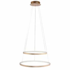 JUST LIGHT. Suspension LED Circle dorée, à 2 lampes| Suspensions Led|Suspensions