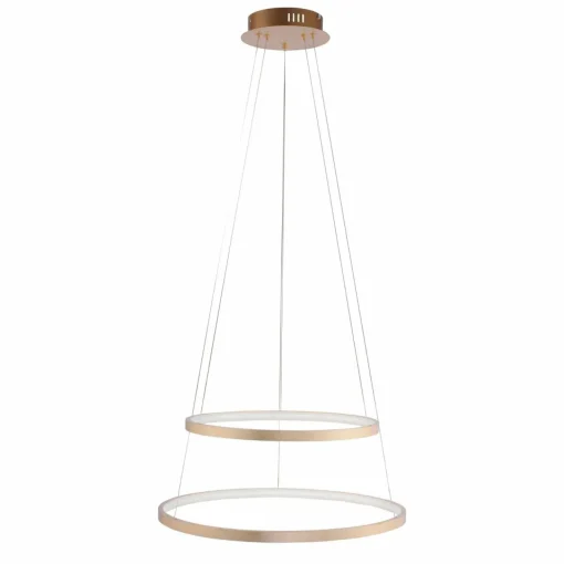 JUST LIGHT. Suspension LED Circle dorée, à 2 lampes| Suspensions Led|Suspensions