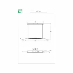 Fabas Luce Suspension LED Cordoba, longueur 110 cm, métal/bois, intensité variable| Suspensions Led|Suspensions