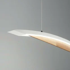 Fabas Luce Suspension LED Cordoba, longueur 110 cm, métal/bois, intensité variable| Suspensions Led|Suspensions