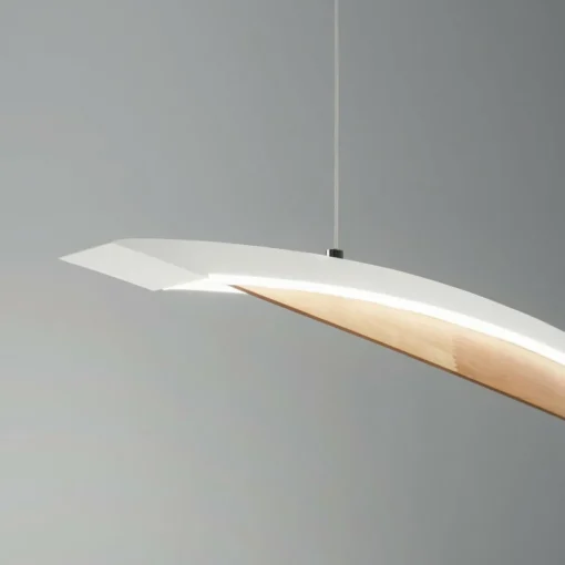 Fabas Luce Suspension LED Cordoba, longueur 110 cm, métal/bois, intensité variable| Suspensions Led|Suspensions